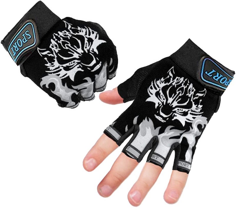 Luwint Kids Sport Gloves for Fishing Workout Cycling Training, 4-12 Yrs (Black) - Image 4